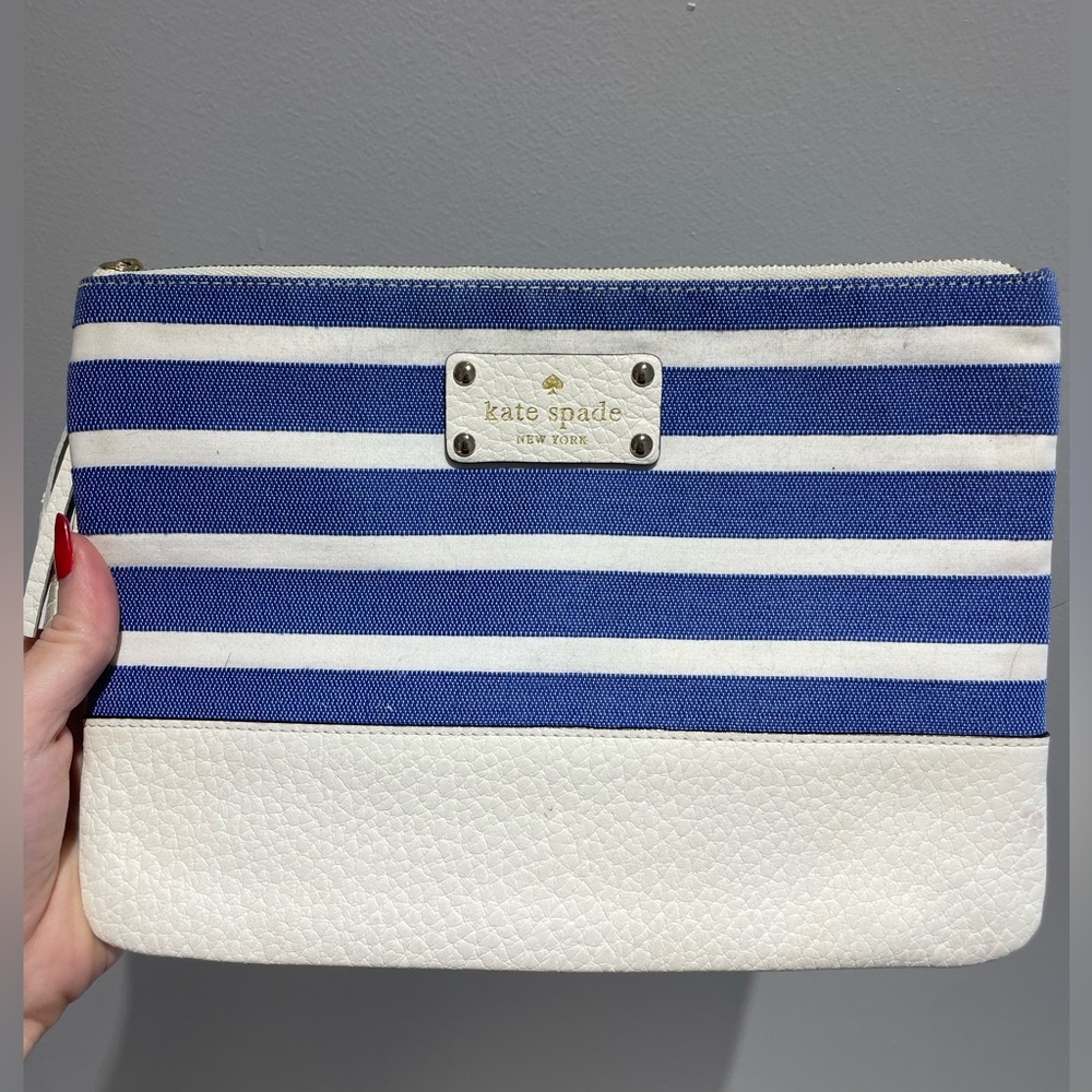 Kate spade striped clutch